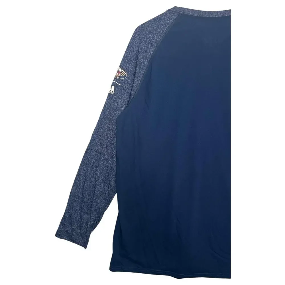 New Orleans Pelicans Shirt Mens 2XL NBA Basketball Climalite Long Sleeve Adidas